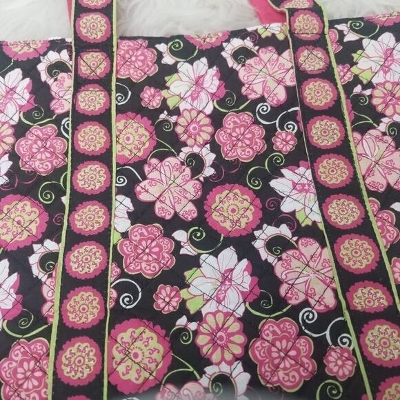 Quilted Tote Pink Floral Bag Boho - Picture 4 of 10